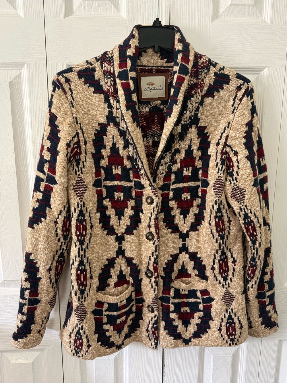Bob Timberlake Aztec Knit Shawl Collar Cardigan Blazer - DeJourie Sz M